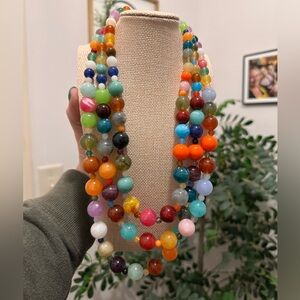Plunder Multicolor Chunky Beaded Necklace - Bright Mixed Hues